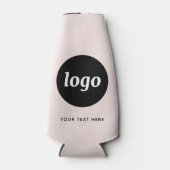 Eenvoudige Logo Tekst Zakelijk Promotie Blush Roze Flesjeskoeler (Voorkant)