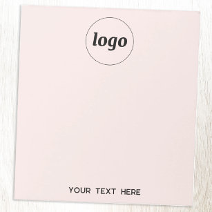 Eenvoudige Logo Tekst Zakelijk Promotie Blush Roze Notitieblok