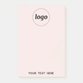 Eenvoudige Logo Tekst Zakelijk Promotie Blush Roze Post-it® Notes (Voorkant)