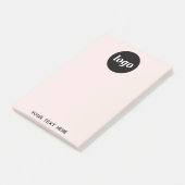 Eenvoudige Logo Tekst Zakelijk Promotie Blush Roze Post-it® Notes (Schuin)
