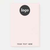Eenvoudige Logo Tekst Zakelijk Promotie Blush Roze Post-it® Notes (Voorkant)