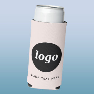 Eenvoudige Logo Tekst Zakelijk Promotie Blush Roze Seltzer Blikjeskoeler