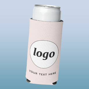 Eenvoudige Logo Tekst Zakelijk Promotie Blush Roze Seltzer Blikjeskoeler