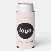 Eenvoudige Logo Tekst Zakelijk Promotie Blush Roze Seltzer Blikjeskoeler (Seltzer Voorkant)