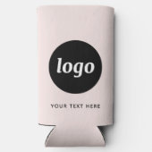 Eenvoudige Logo Tekst Zakelijk Promotie Blush Roze Seltzer Blikjeskoeler (Achterkant)