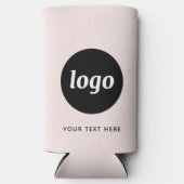 Eenvoudige Logo Tekst Zakelijk Promotie Blush Roze Seltzer Blikjeskoeler (Voorkant)