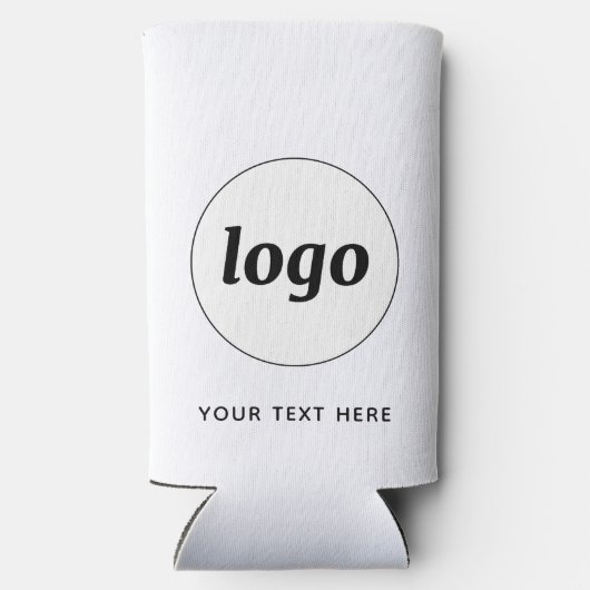 Eenvoudige Logo Tekst Zakelijk Promotie Branding Seltzer Blikjeskoeler (Achterkant)