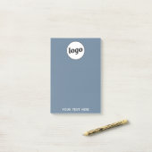 Eenvoudige Logo Tekst Zakelijk Promotie Dusty Blue Post-it® Notes (Op bureau)