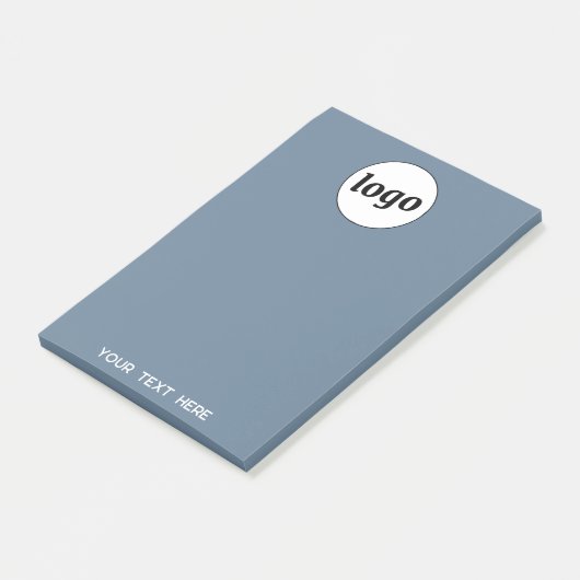 Eenvoudige Logo Tekst Zakelijk Promotie Dusty Blue Post-it® Notes (Schuin)
