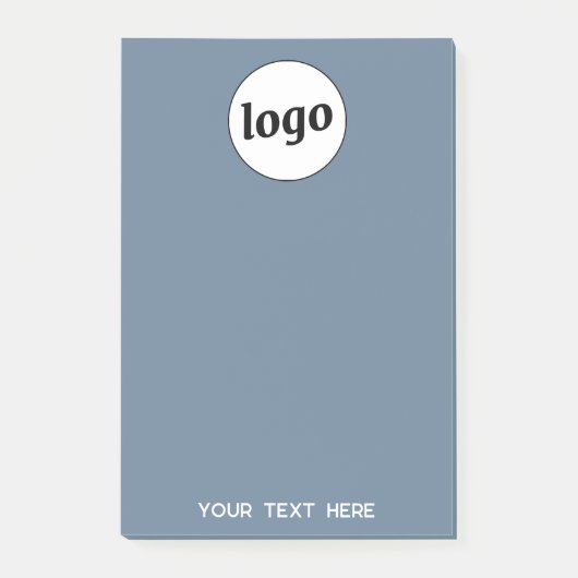 Eenvoudige Logo Tekst Zakelijk Promotie Dusty Blue Post-it® Notes (Voorkant)