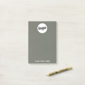 Eenvoudige Logo Tekst Zakelijk Promotie Sage Groen Post-it® Notes (Op bureau)