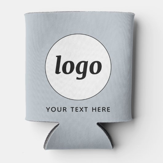 Eenvoudige Logo Tekst Zakelijk Promotiepoeder Blau Blikjeskoeler (Voorkant)