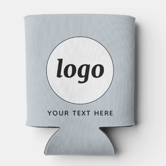 Eenvoudige Logo Tekst Zakelijk Promotiepoeder Blau Blikjeskoeler (Achterkant)