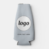 Eenvoudige Logo Tekst Zakelijk Promotiepoeder Blau Flesjeskoeler (Voorkant)