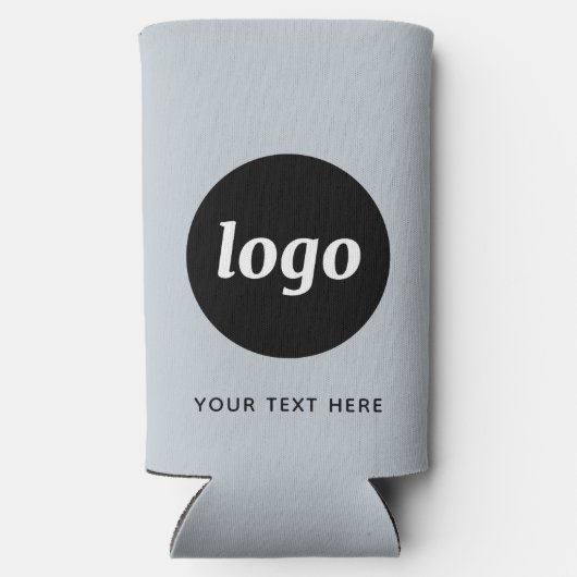 Eenvoudige Logo Tekst Zakelijk Promotiepoeder Blau Seltzer Blikjeskoeler (Achterkant)