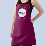 Eenvoudige Logo Tekst Zakelijke Promotie Donkerroz Schort<br><div class="desc">Voeg je eigen logo en tekstkeuze toe aan dit ontwerp. Verwijder de bovenste of onderste tekst als u dat wilt. Minimalistisch en professioneel. Geweldig voor uniforme branding van werknemers,  of als een promotioneel product voor uw klanten en klanten.</div>