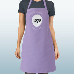 Eenvoudige Logo tekst Zakelijke promotie Lila Schort<br><div class="desc">Voeg je eigen logo en tekstkeuze toe aan dit pastel lila bedrijfsontwerp. Verwijder de bovenste of onderste tekst als u dat wilt. Minimalistisch en professioneel. Geweldig voor uniforme branding van werknemers,  of als een promotioneel product voor uw klanten en klanten.</div>