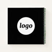 Eenvoudige Logo Tekst Zakelijke Promotie Zwart Notitieboek (Achterkant)