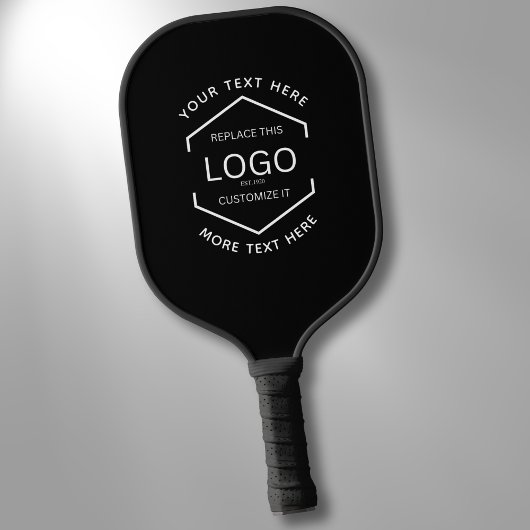 Eenvoudige Logo Tekst Zakelijke Promotie Zwart Pickleball Paddle