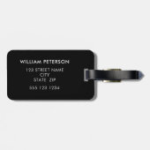 Eenvoudige Logo Tekst Zwart Bagagelabel (Achterkant horizontaal)