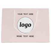 Eenvoudige Logo Text Business Branding Blush Roze Groot Cadeauzakje (Voorkant)