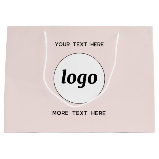 Eenvoudige Logo Text Business Branding Blush Roze Groot Cadeauzakje (Voorkant)
