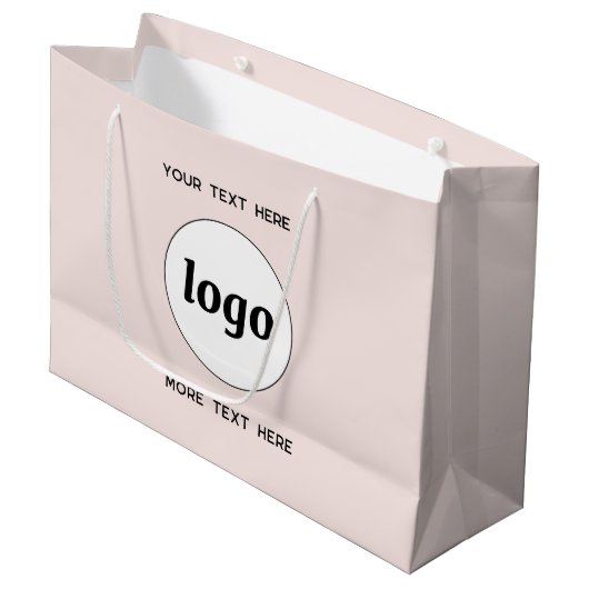Eenvoudige Logo Text Business Branding Blush Roze Groot Cadeauzakje (Voorkant Gekanteld)