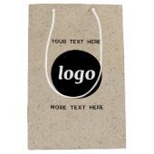 Eenvoudige Logo Text Business Branding Bruin papie Medium Cadeauzakje (Voorkant)