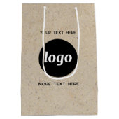 Eenvoudige Logo Text Business Branding Bruin papie Medium Cadeauzakje (Achterkant)