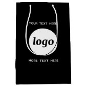 Eenvoudige Logo Text Business Branding Zwart Medium Cadeauzakje (Voorkant)