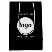 Eenvoudige Logo Text Business Branding Zwart Medium Cadeauzakje (Achterkant)
