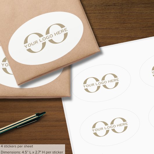 Eenvoudige Logo van bedrijf Ovale Sticker