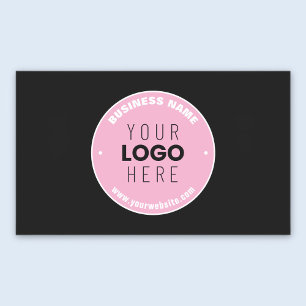 Eenvoudige logo-vervanging & bewerkbare tekst Ro Rechthoekige Sticker