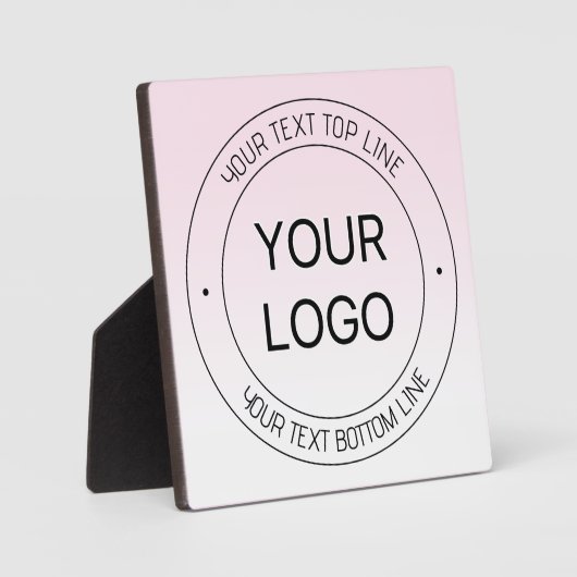 Eenvoudige Logo vervanging & bewerkbare tekst roze Fotoplaat (Voorkant)