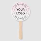 Eenvoudige Logo vervanging & bewerkbare tekst roze Handwaaier (Achterkant)