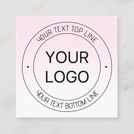Eenvoudige Logo vervanging & bewerkbare tekst roze Klantenkaartje (Voorkant)