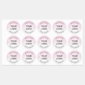Eenvoudige Logo vervanging & bewerkbare tekst roze Labels (Vel)