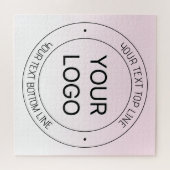 Eenvoudige Logo vervanging & bewerkbare tekst roze Legpuzzel (Horizontaal)