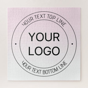 Eenvoudige Logo vervanging & bewerkbare tekst roze Legpuzzel