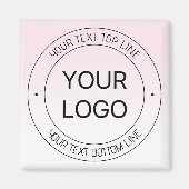 Eenvoudige Logo vervanging & bewerkbare tekst roze Magneet (Voorkant)