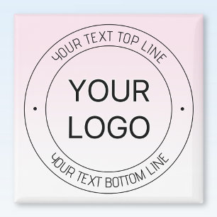 Eenvoudige logo-vervanging & bewerkbare tekst Roze Magneet