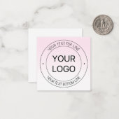 Eenvoudige Logo vervanging & bewerkbare tekst roze Notitiekaartje (Voorkant / Achterkant in situ)