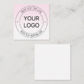 Eenvoudige Logo vervanging & bewerkbare tekst roze Notitiekaartje (Voorkant / Achterkant)