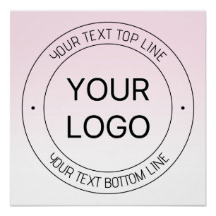 Eenvoudige Logo vervanging & bewerkbare tekst roze Perfect Poster