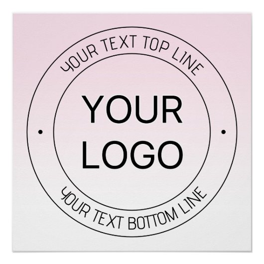 Eenvoudige Logo vervanging & bewerkbare tekst roze Perfect Poster (Voorkant)