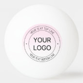 Eenvoudige Logo vervanging & bewerkbare tekst roze Pingpongbal (Achterkant)