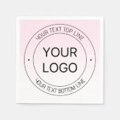 Eenvoudige Logo vervanging & bewerkbare tekst roze Servet (Voorkant)