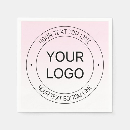 Eenvoudige Logo vervanging & bewerkbare tekst roze Servet (Voorkant)
