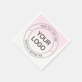 Eenvoudige Logo vervanging & bewerkbare tekst roze Servet (Hoek)