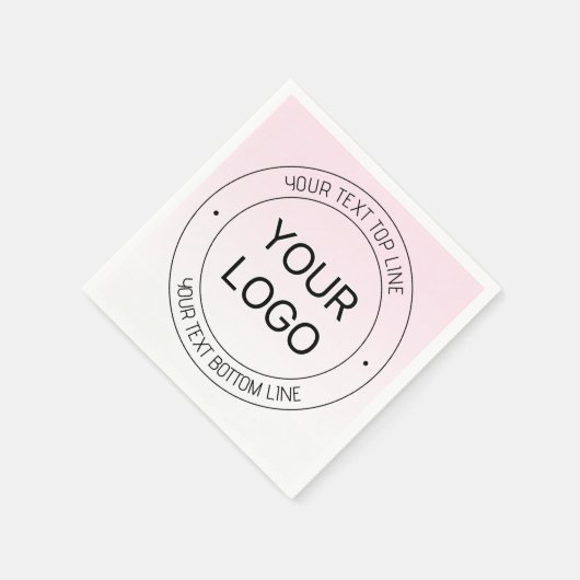 Eenvoudige Logo vervanging & bewerkbare tekst roze Servet (Hoek)